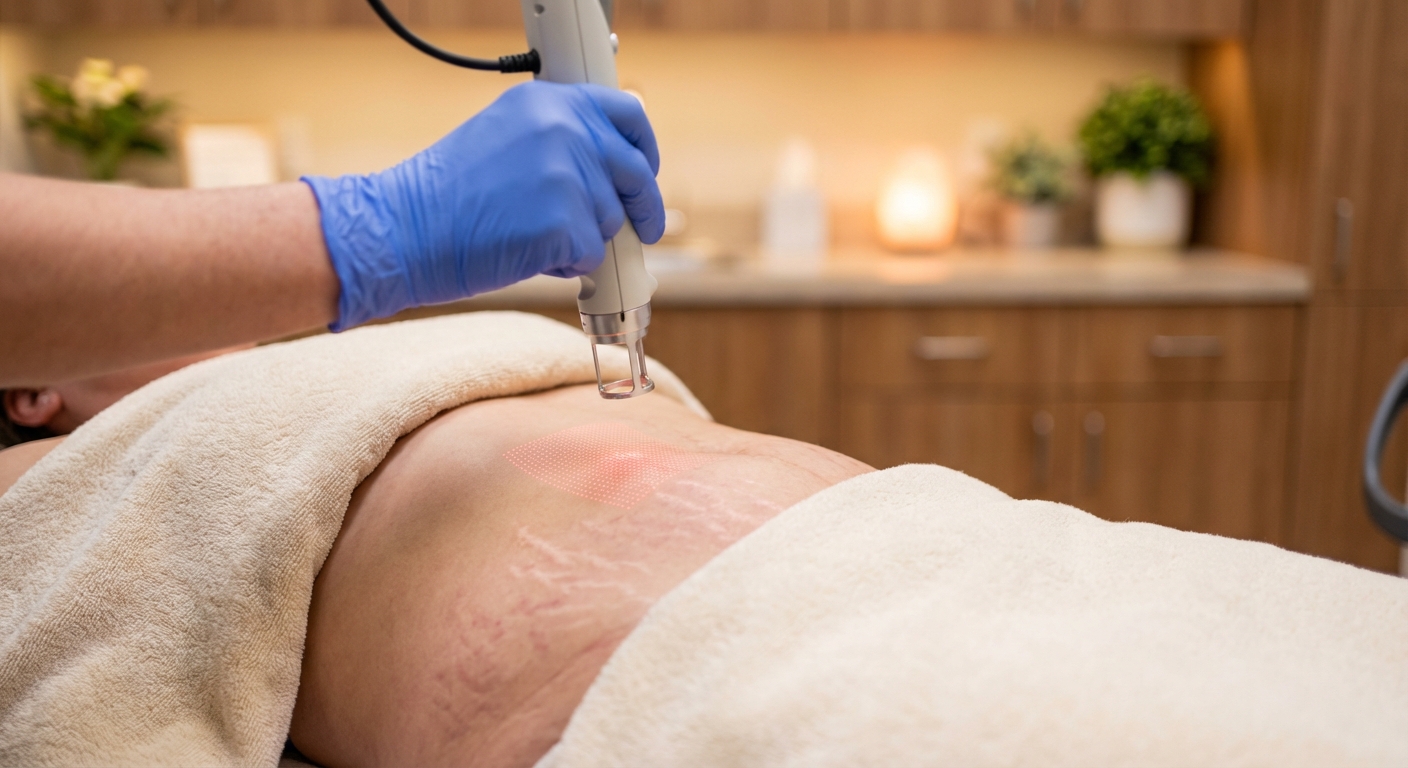 Smooth toned skin after stretch mark treatment